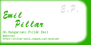 emil pillar business card